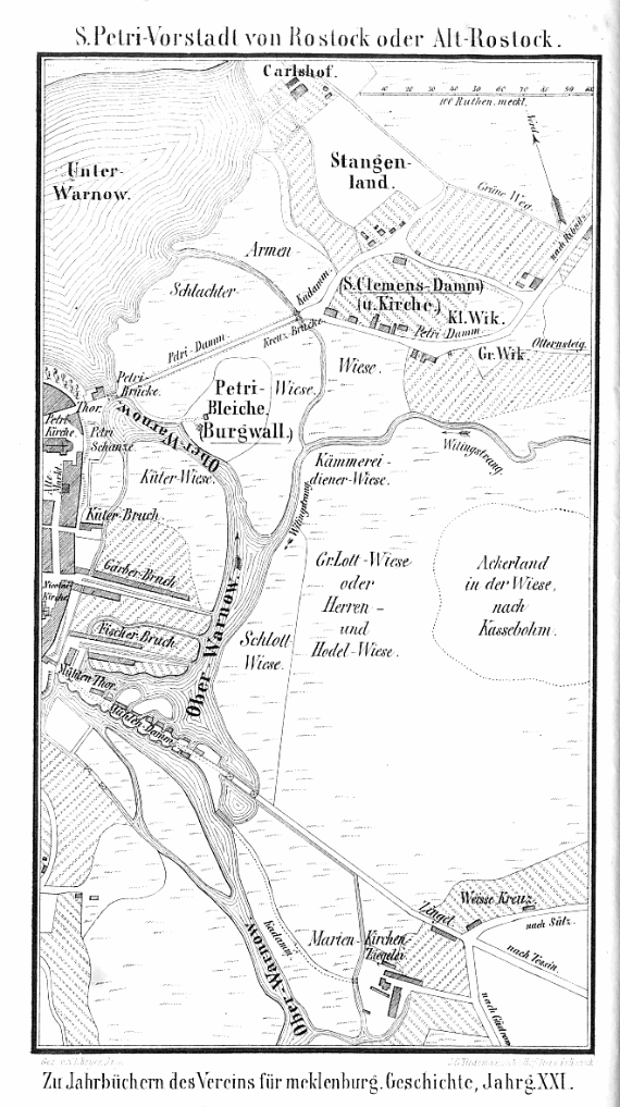 Plan der S. Petri-Vorstadt oder Alt-Rostock