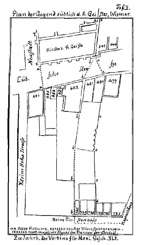 Plan der Gegend südlich d. h. Geistes, Wismar