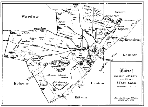 Karte von der Feldmark der Stadt Lage