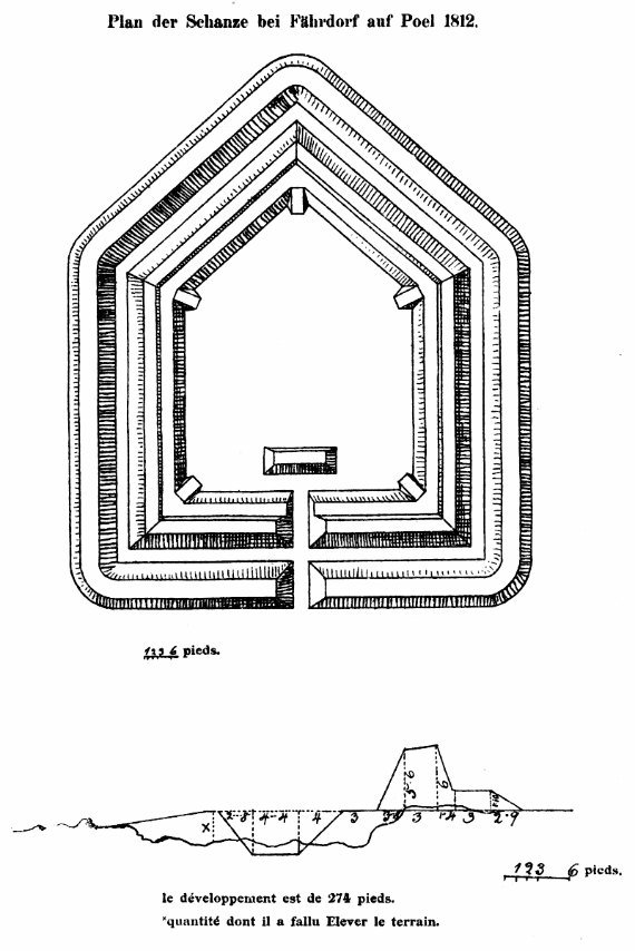 Plan der Schanze bei Fährdorf auf Poel 1812