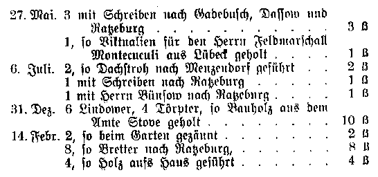 Hofdienstregister des Amtes Schönberg vom 25. Mai 1660 bis 14. Februar 1661.