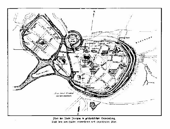 Plan der Stadt Parchim in geschichtlicher Entwicklung