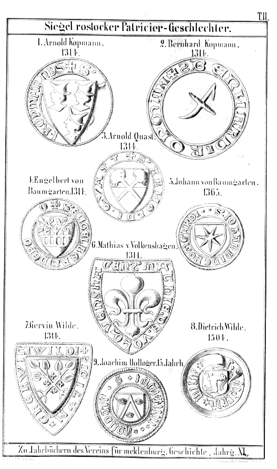 Siegel rostocker Patricier-Geschlechter
