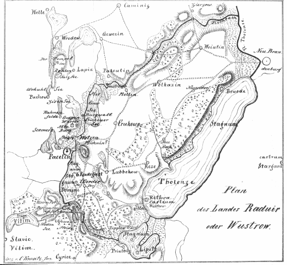 Plan des Landes Raduir oder Wustrow.