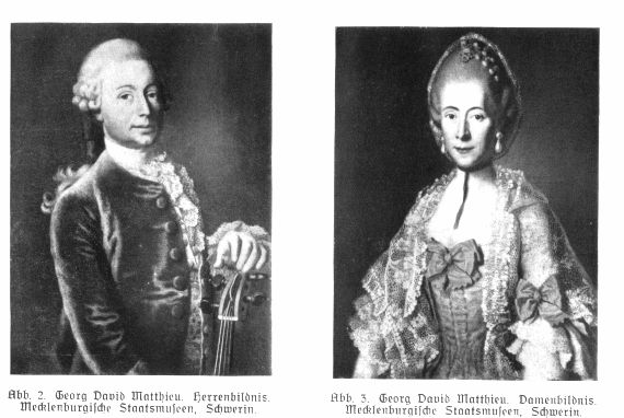Georg David Matthieu. Herrenbildnis und Damenbildnis. Mecklenburgische Staatsmuseen, Schwerin.