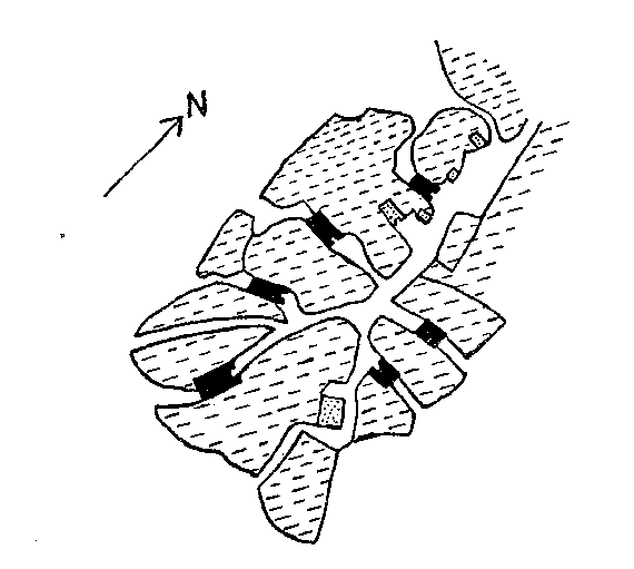 Abb. 9. Ausschnitt aus der Flurkarte von Kl. Thurow um 1770.